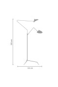 Lampa podłogowa CRANE-3F czarna 210 cm