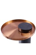 Stolik kawowy COLUMN marmurowy czarno miedziany 55 cm