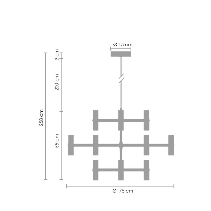 Lampa wisząca CANDLES-12A złota 75 cm