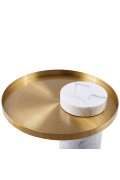 Stolik kawowy COLUMN marmurowy biało złoty 55 cm