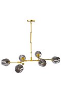 Lampa wisząca MODERN ORCHID-6 złoto szara 130 cm