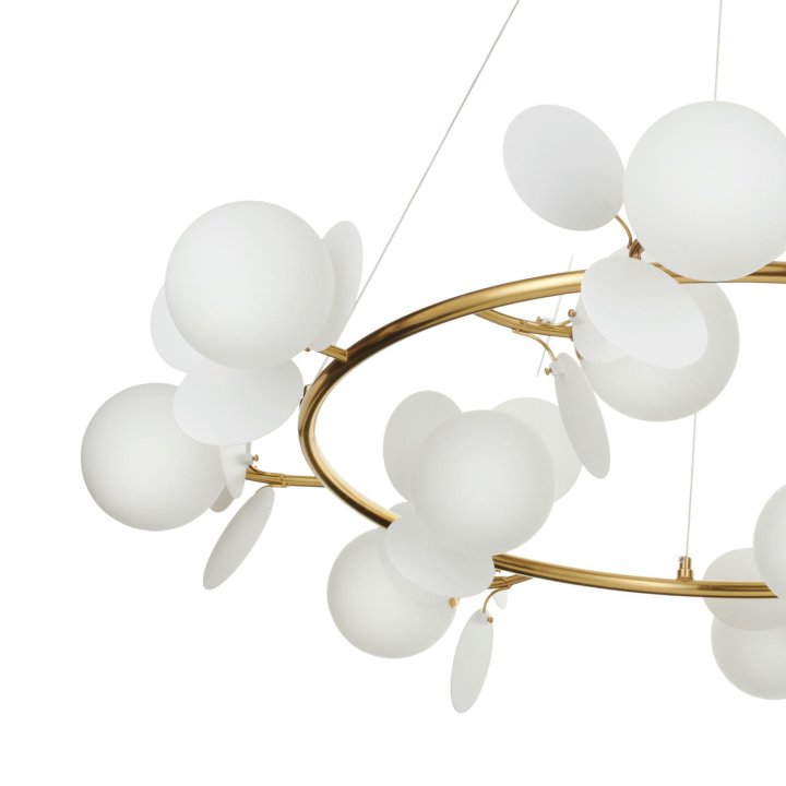 Lampa wisząca CHIC biało złota 105 cm - nowoczesna lampa do salonu