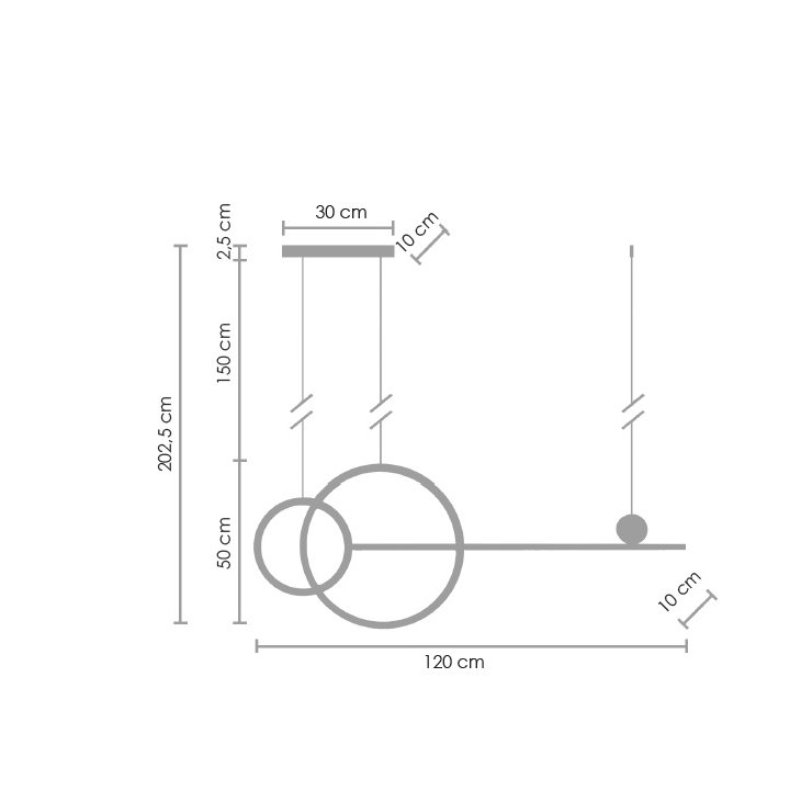 Lampa wisząca NEW AGE LED czarna 120 cm