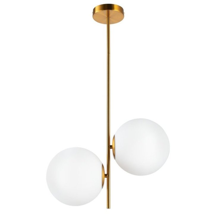Lampa wisząca VENUS-2 mosiądz 44 cm , białe klosze