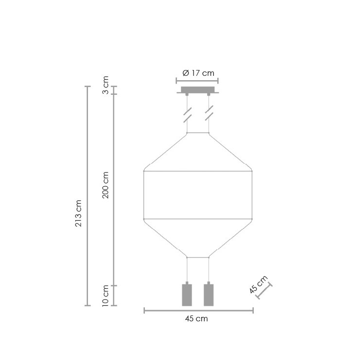 Lampa wisząca LINEA-4 czarna 45 cm