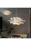 Lampa wisząca PEONY biała 50 cm - nowoczesna lampa sufitowa do salonu