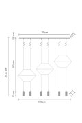 Lampa wisząca LINEA-6 LONG czarna 100 cm
