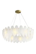 Lampa wisząca PIUMA mosiądz biała 80 cm
