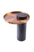 Stolik kawowy COLUMN marmurowy czarno miedziany 55 cm