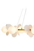 Lampa wisząca CHIC biało złota 105 cm - nowoczesna lampa do salonu