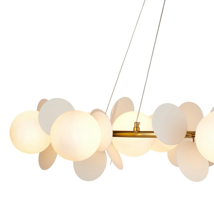 Lampa wisząca CHIC biało złota 105 cm - nowoczesna lampa do salonu