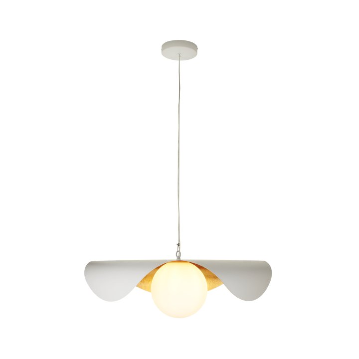 Lampa wisząca ENZO biało złota 60 cm
