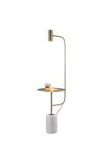 Lampa podłogowa ze stolikiem VINCENT złota 146 cm