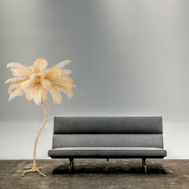 Lampa wisząca EMU pióra beżowe 100 cm