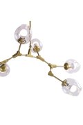 Lampa wisząca MODERN ORCHID-6 złoto transparentna 130 cm
