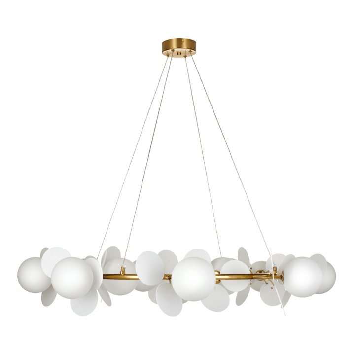 Lampa wisząca CHIC biało złota 105 cm - nowoczesna lampa do salonu