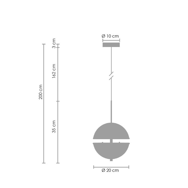 Lampa wisząca SFERA-1 LED złota 20 cm