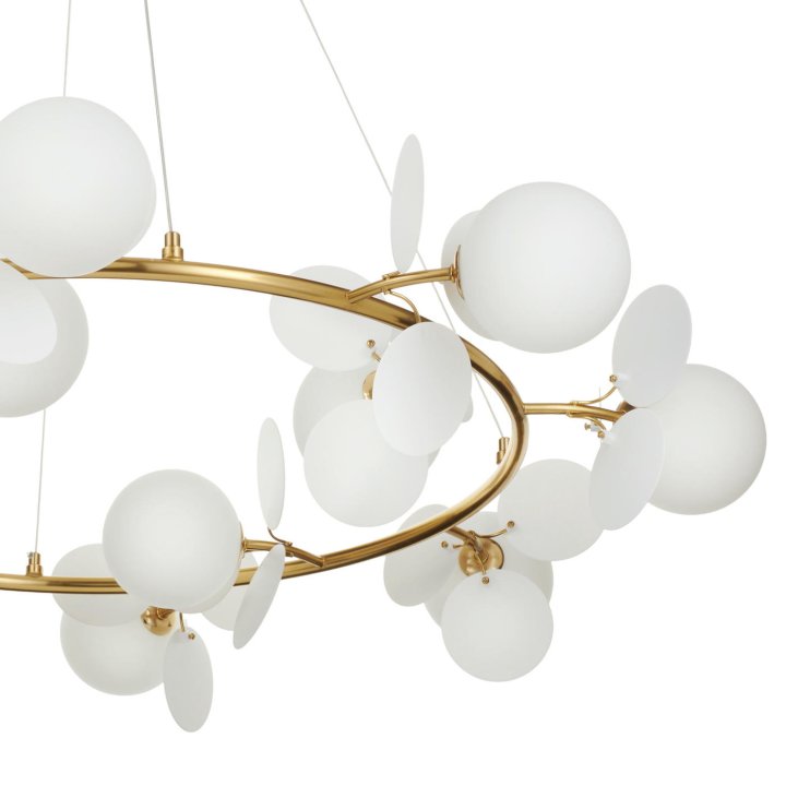 Lampa wisząca CHIC biało złota 105 cm - nowoczesna lampa do salonu