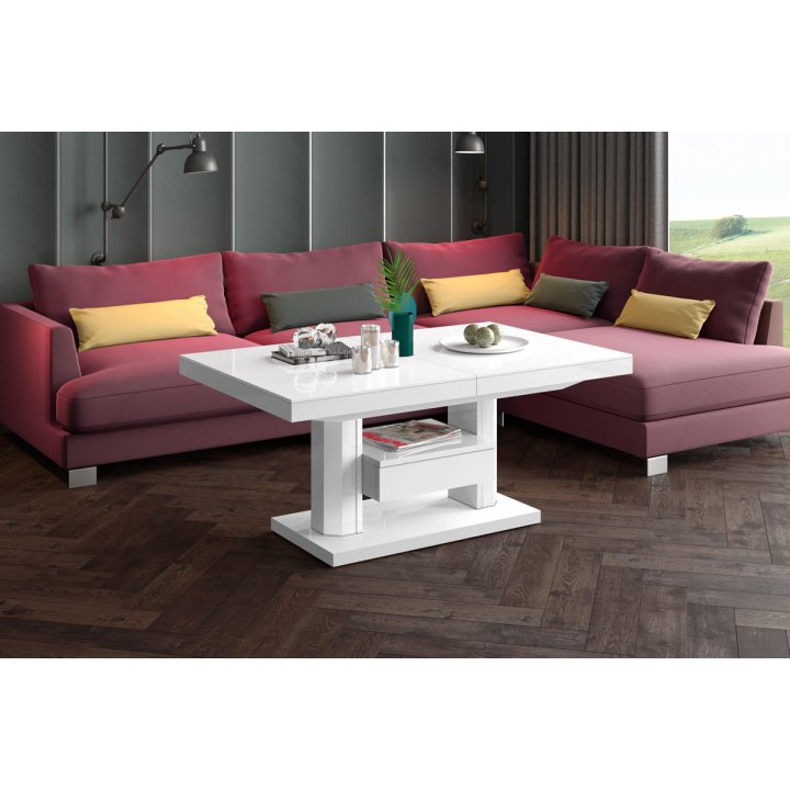 Ławostół Quadro Max Venatino White Hg+Biały Super Print (Hg/Mat)