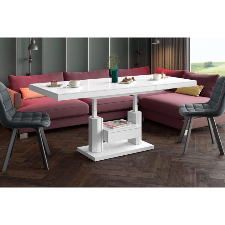 Ławostół Quadro Max Venatino White Hg+Biały Super Print (Hg/Mat)