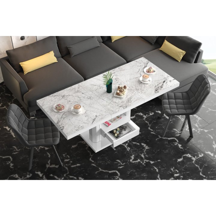 Ławostół Quadro Max Venatino White Hg+Biały Super Print (Hg/Mat)