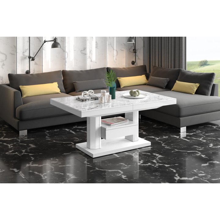 Ławostół Quadro Max Venatino White Hg+Biały Super Print (Hg/Mat)
