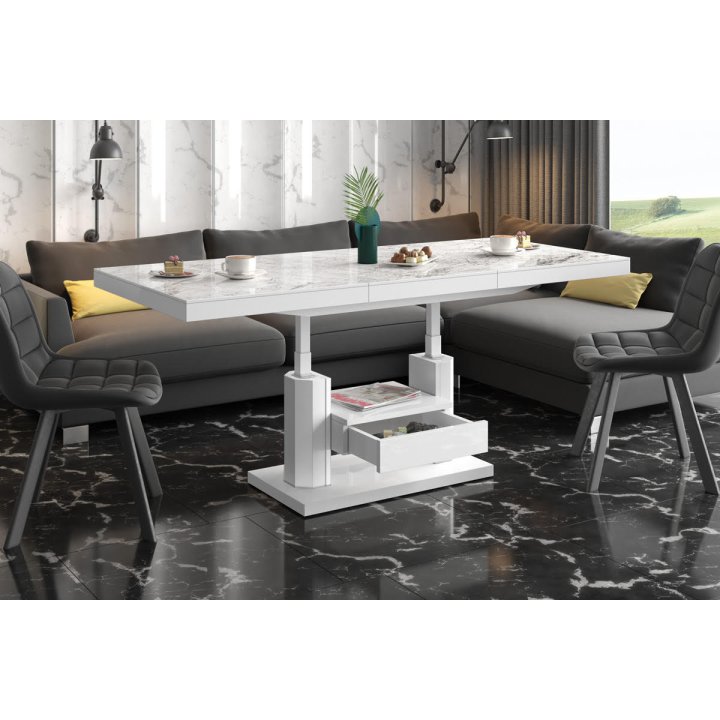 Ławostół Quadro Max Venatino White Hg+Biały Super Print (Hg/Mat)