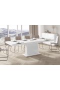 Stół Rozkładany Modica 160 Marble White Hg+Biały Super Print (Hg/Mat)