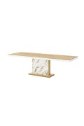 Stół Rozkładany Modica 160 Marble White Hg+Biały Super Print (Hg/Mat)