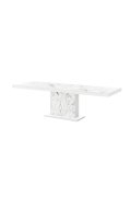 Stół Rozkładany Modica 160 Marble White Hg+Biały Super Print (Hg/Mat)