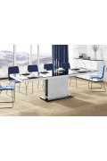 Stół Rozkładany Modica 160 Marble White Hg+Biały Super Print (Hg/Mat)