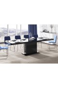 Stół Rozkładany Modica 160 Marble White Hg+Biały Super Print (Hg/Mat)