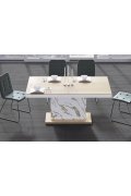 Stół Rozkładany Modica 160 Marble White Hg+Biały Super Print (Hg/Mat)