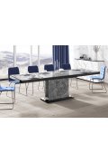 Stół Rozkładany Modica 160 Marble White Hg+Biały Super Print (Hg/Mat)