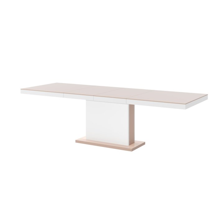 Stół Rozkładany Modica 160 Marble White Hg+Biały Super Print (Hg/Mat)