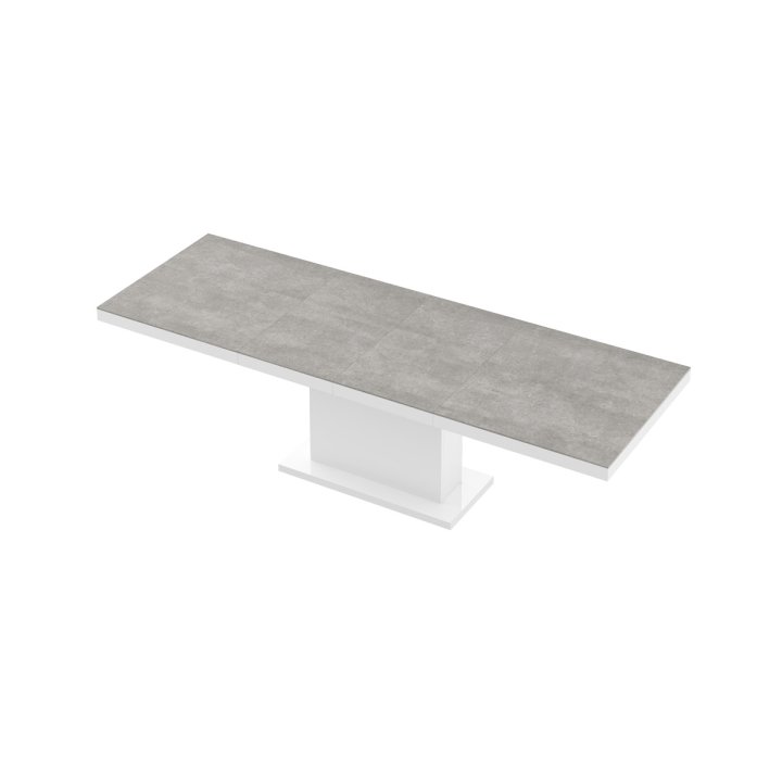 Stół Rozkładany Modica 160 Marble White Hg+Biały Super Print (Hg/Mat)