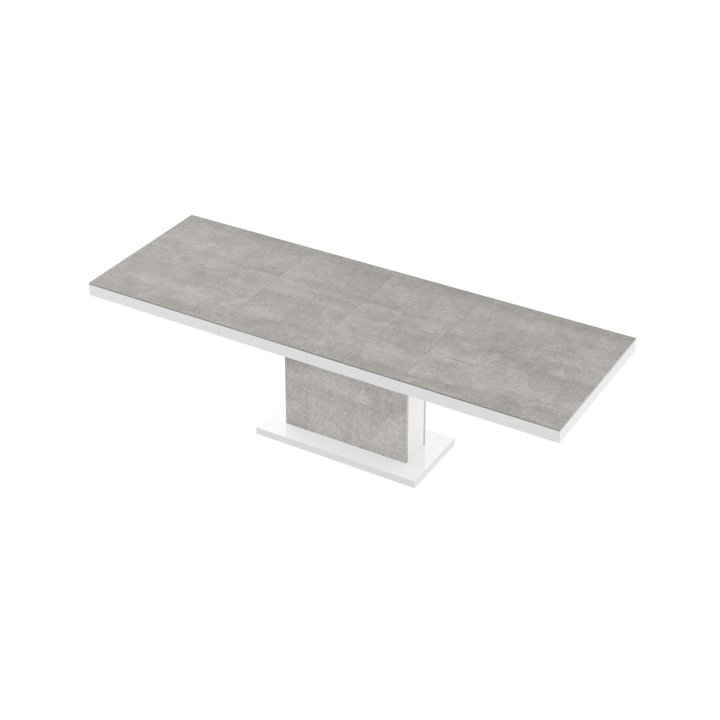 Stół Rozkładany Modica 160 Marble White Hg+Biały Super Print (Hg/Mat)