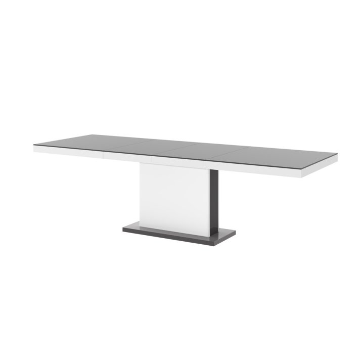 Stół Rozkładany Modica 160 Marble White Hg+Biały Super Print (Hg/Mat)