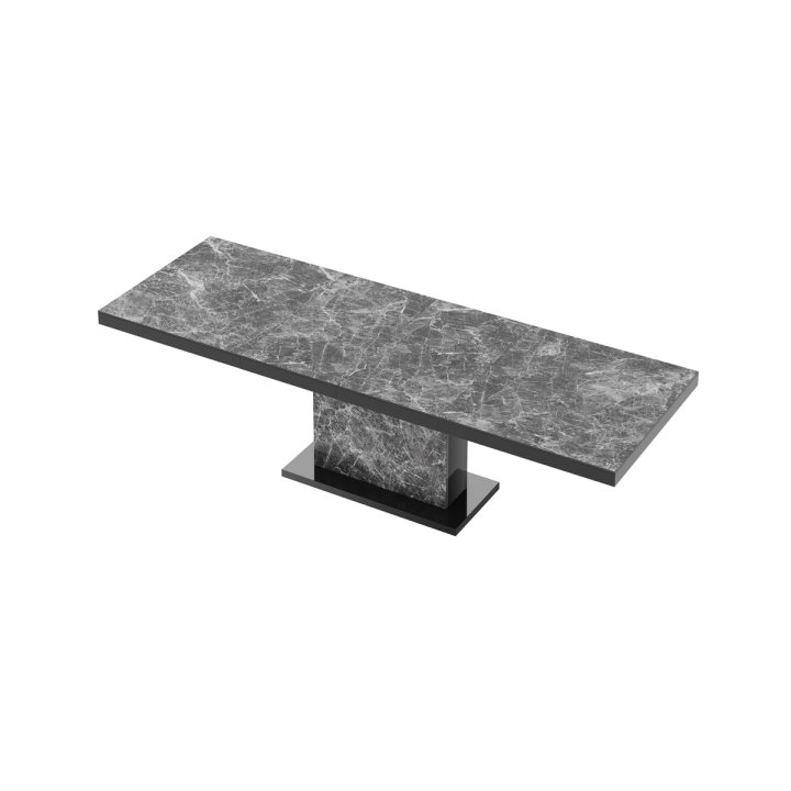 Stół Rozkładany Modica 160 Marble White Hg+Biały Super Print (Hg/Mat)