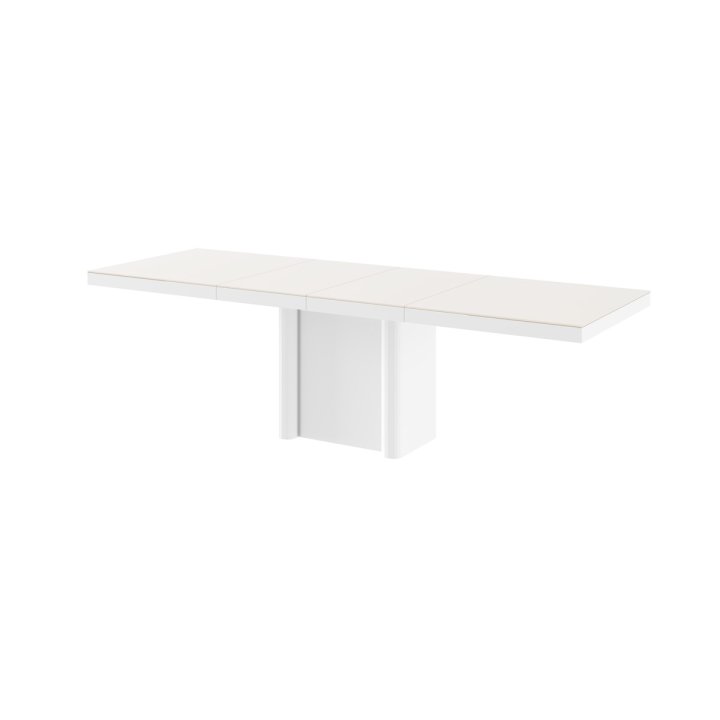 Stół Rozkładany Modica 160 Marble White Hg+Biały Super Print (Hg/Mat)