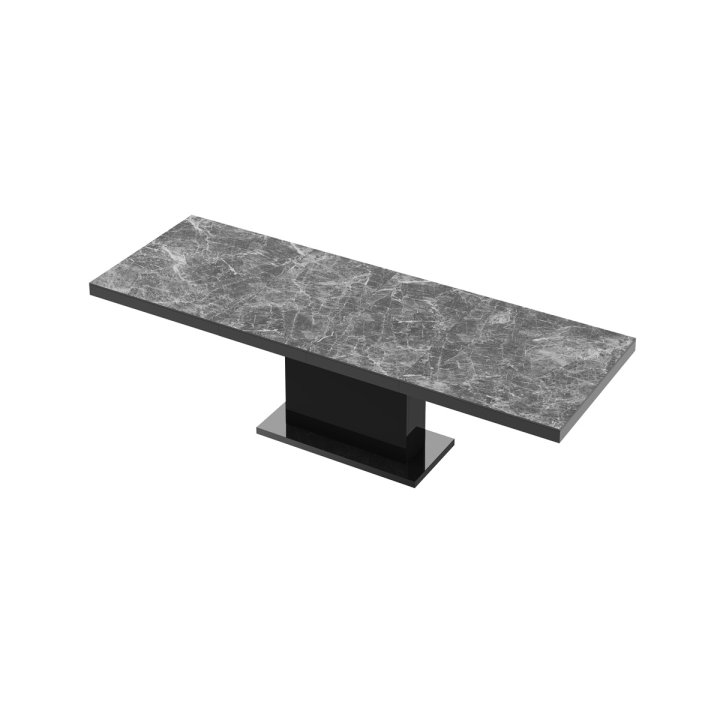 Stół Rozkładany Modica 160 Marble White Hg+Biały Super Print (Hg/Mat)