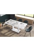 Stół Quadro 120 Marble White Hg+Biały Super Print (Hg/Mat)
