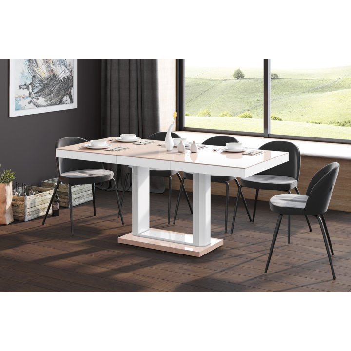 Stół Quadro 120 Marble White Hg+Biały Super Print (Hg/Mat)