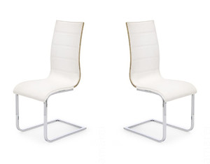 Dwa krzesła białe sonoma ekoskóra - 7008