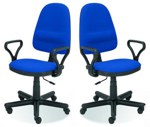 Dwa krzesła biurowe  niebieskie - 6060